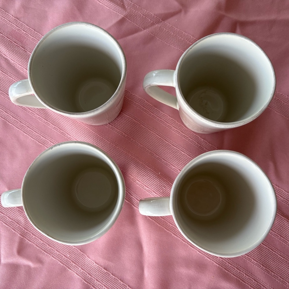 Crate&Barrel White Mugs Set for Dining - Picture 3 of 4